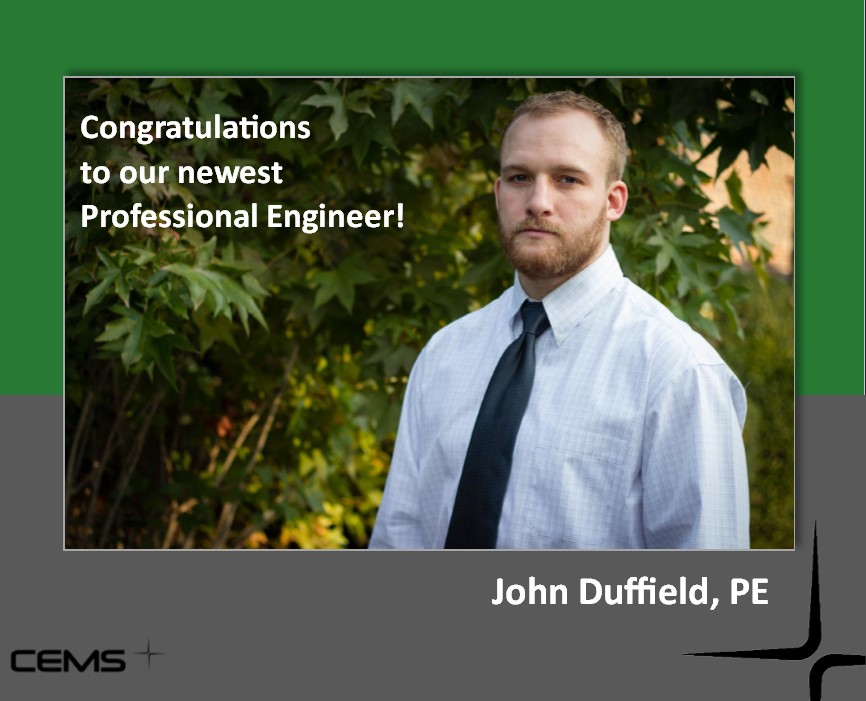 Congratulations to John Duffield for receiving his professional